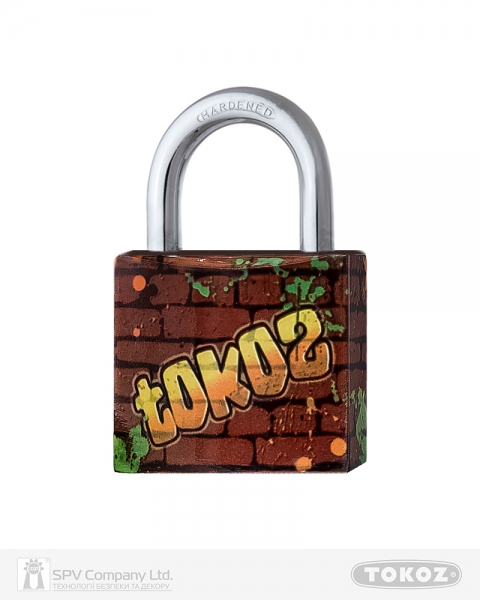 Замок висячий TOKOZ GRAFFITI 40 3KEY TK1 M R shackle 22мм 6,2 мм-фото-1 Фото 1 - Замок висячий TOKOZ GRAFFITI 40 3KEY TK1 M R shackle 22мм 6,2 мм.