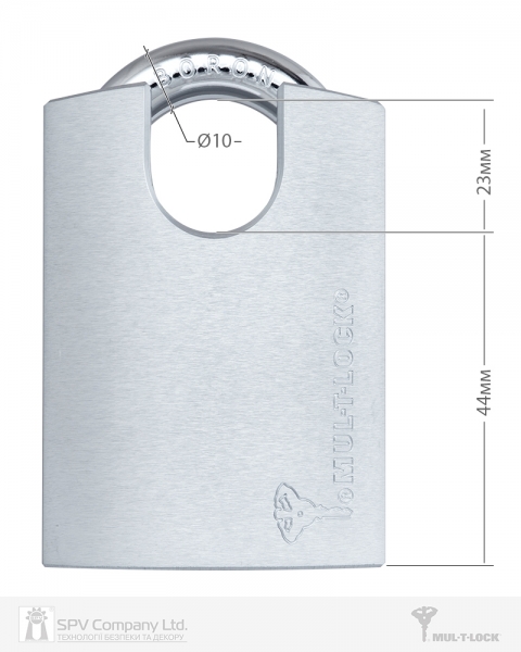 Замок навесной MUL-T-LOCK G55P 7x7 0767 2KEY DND77 GREY INS NR shackle 10мм 23мм BOX M-фото-5 Фото 5 - Замок навесной MUL-T-LOCK G55P 7x7 0767 2KEY DND77 GREY INS NR shackle 10мм 23мм BOX M.