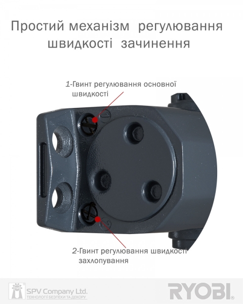 Доводчик накладной RYOBI *1500 D-1554 GREY ANTHRACITE STD ARM EN 2/3/4 до 80кг 1100мм FIRE-фото-13 Фото 13 - Доводчик накладной RYOBI *1500 D-1554 GREY ANTHRACITE STD ARM EN 2/3/4 до 80кг 1100мм FIRE.