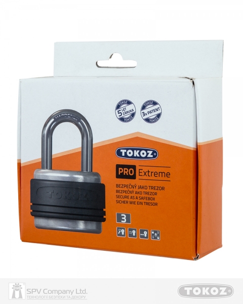 Замок висячий TOKOZ EXTREME_PRO T02 3KEY BLACK Sleeve_3BT R_shackle 31мм 9мм BOX-фото-6 Фото 6 - Замок висячий TOKOZ EXTREME_PRO T02 3KEY BLACK Sleeve_3BT R_shackle 31мм 9мм BOX.