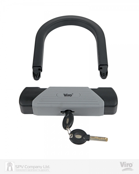 Замок VIRO MOTO SEZIONE BLACK 2KEY 145мм-фото-4 Фото 4 - Замок VIRO MOTO SEZIONE BLACK 2KEY 145мм.