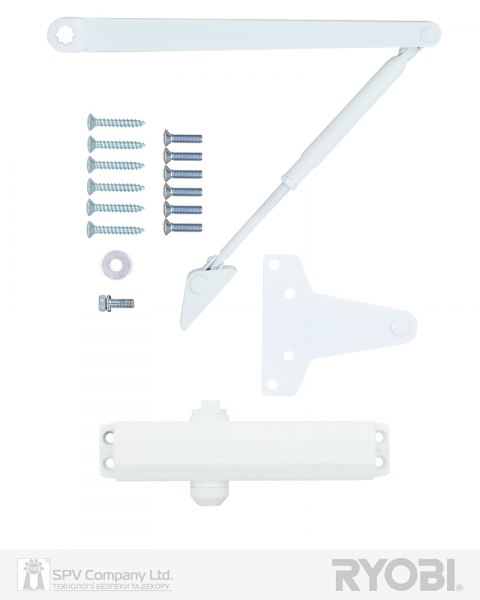 Доводчик накладной RYOBI *1500 D-1504 GLOSSY WHITE UNIV ARM EN 2/3/4 до 80кг 1100мм FIRE-фото-4 Фото 4 - Доводчик накладной RYOBI *1500 D-1504 GLOSSY WHITE UNIV ARM EN 2/3/4 до 80кг 1100мм FIRE.