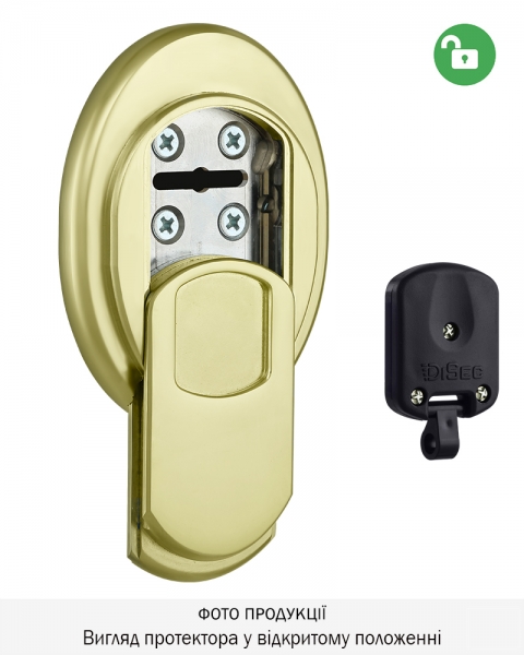 Протектор Disec Magnetic_4g Mg3551dm Lever_key Oval 15мм Латунь_pvd 2 3key Km0p55 Зовнішній-фото-2 Фото 2 - Протектор Disec Magnetic_4g Mg3551dm Lever_key Oval 15мм Латунь_pvd 2 3key Km0p55 Зовнішній.