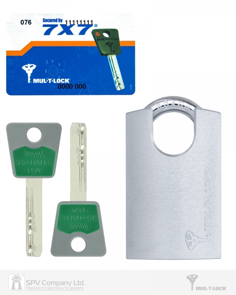 Замок навесной MUL-T-LOCK G47P 7x7 0767 2KEY DND77 GREY INS NR shackle 22,5 мм 8мм BOX M-фото-4 Фото 4 - Замок навесной MUL-T-LOCK G47P 7x7 0767 2KEY DND77 GREY INS NR shackle 22,5 мм 8мм BOX M.