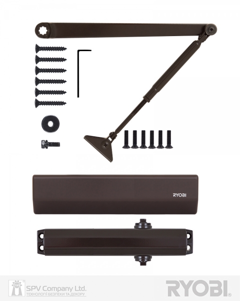 Доводчик накладной RYOBI 2000 D-2055V DARK BRONZE BC STD ARM EN 3/4/5 до 100кг 1250мм FIRE-фото-2 Фото 2 - Доводчик накладной RYOBI 2000 D-2055V DARK BRONZE BC STD ARM EN 3/4/5 до 100кг 1250мм FIRE.