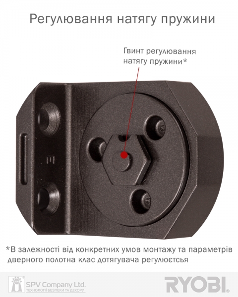 Дотягувач Накладний Ryobi 3550 Ds-3550t Dark_bronze Bc/da Sld_ho_arm En_1-3 До_65кг 965мм-фото-8 Фото 8 - Дотягувач Накладний Ryobi 3550 Ds-3550t Dark_bronze Bc/da Sld_ho_arm En_1-3 До_65кг 965мм.