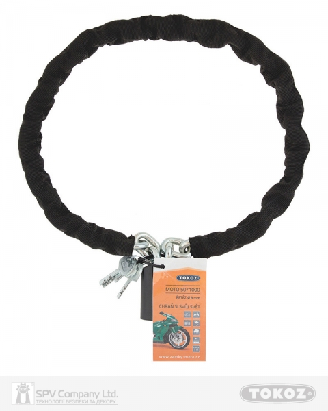 Замок висячий TOKOZ MOTO PLUTO 50 BLACK з ланцюгом 100 см 3KEY ТК9_М-фото-3 Фото 3 - Замок висячий TOKOZ MOTO PLUTO 50 BLACK з ланцюгом 100 см 3KEY ТК9_М.