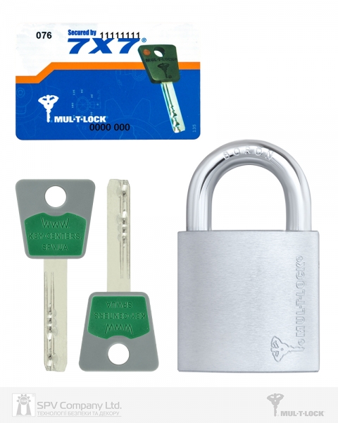 Замок навесной MUL-T-LOCK G55 7x7 0767 2KEY DND77 GREY INS NR shackle 27мм 10мм BOX M-фото-3 Фото 3 - Замок навесной MUL-T-LOCK G55 7x7 0767 2KEY DND77 GREY INS NR shackle 27мм 10мм BOX M.