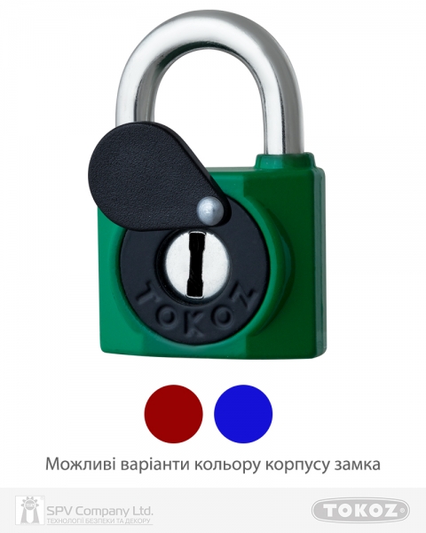 Замок висячий TOKOZ 800/40L 2KEY TK2 M R shackle 7мм 23мм-фото-1 Фото 1 - Замок висячий TOKOZ 800/40L 2KEY TK2 M R shackle 7мм 23мм.