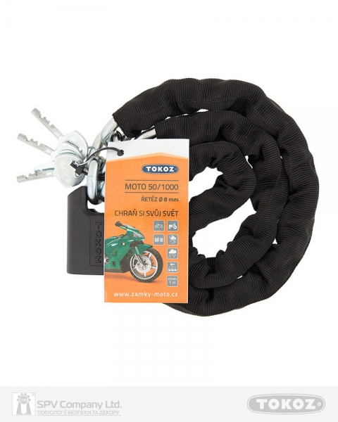 Замок висячий TOKOZ MOTO PLUTO 50 BLACK з ланцюгом 100 см 3KEY ТК9_М-фото-6 Фото 6 - Замок висячий TOKOZ MOTO PLUTO 50 BLACK з ланцюгом 100 см 3KEY ТК9_М.