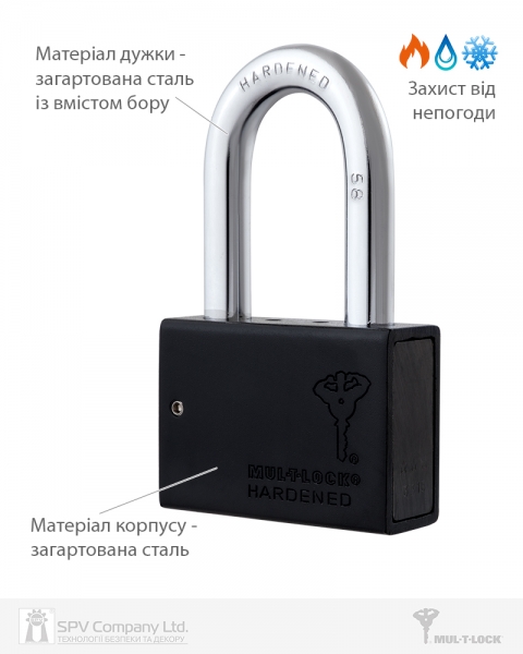 Замок навесной MUL-T-LOCK M13/C2 CLASSIC 064 2KEY ARC BLACK R shackle 58мм 12,7 мм BOX M-фото-5 Фото 5 - Замок навесной MUL-T-LOCK M13/C2 CLASSIC 064 2KEY ARC BLACK R shackle 58мм 12,7 мм BOX M.