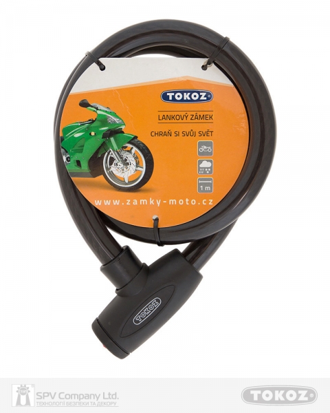 Замок TOKOZ MOTO BLACK з тросом 100 см 2KEY ТК8-фото-8 Фото 8 - Замок TOKOZ MOTO BLACK з тросом 100 см 2KEY ТК8.