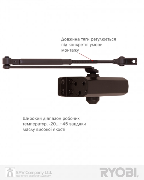 Доводчик накладной RYOBI *9900 9903 DARK BRONZE STD ARM EN 2/3 до 65кг 965мм-фото-10 Фото 10 - Доводчик накладной RYOBI *9900 9903 DARK BRONZE STD ARM EN 2/3 до 65кг 965мм.