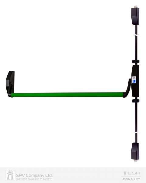 Замок TESA для эвакуационного выхода накладной 1930908 NV N: black (RAL 9005)/ V: green (RAL 6002) 2 Locking 900мм 8мм-фото-1 Фото 1 - Замок TESA для эвакуационного выхода накладной 1930908 NV N: black (RAL 9005)/ V: green (RAL 6002) 2 Locking 900мм 8мм.