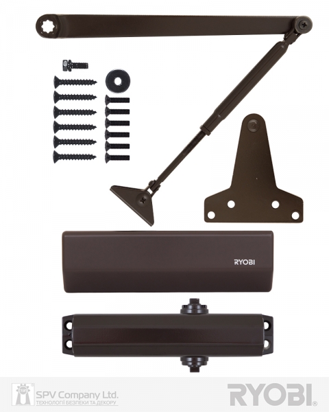 Доводчик накладной RYOBI *1500 D-1554 DARK BRONZE UNIV ARM EN 2/3/4 до 80кг 1100мм FIRE-фото-4 Фото 4 - Доводчик накладной RYOBI *1500 D-1554 DARK BRONZE UNIV ARM EN 2/3/4 до 80кг 1100мм FIRE.