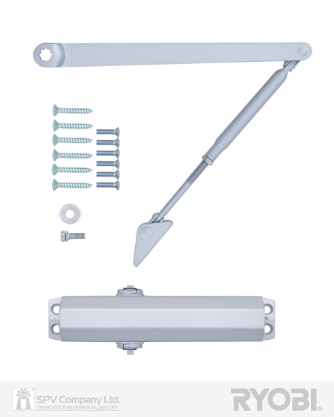 Доводчик накладной RYOBI *1500 D-1504 SILVER STD ARM EN 2/3/4 до 80кг 1100мм FIRE-фото-8 Фото 8 - Доводчик накладной RYOBI *1500 D-1504 SILVER STD ARM EN 2/3/4 до 80кг 1100мм FIRE.