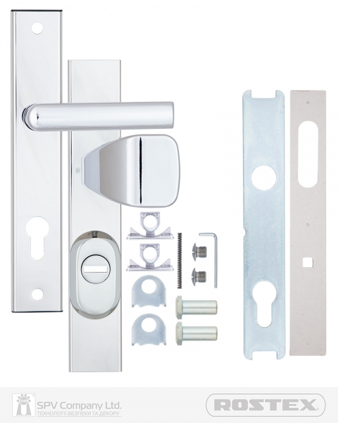 Фурнитура защитная ROSTEX R1/R4 R fix-mov DIN PLATE 72мм Хром полірований 22мм 38-55мм 3клас Hranate/804 CR Комплект-фото-4 Фото 4 - Фурнитура защитная ROSTEX R1/R4 R fix-mov DIN PLATE 72мм Хром полірований 22мм 38-55мм 3клас Hranate/804 CR Комплект.