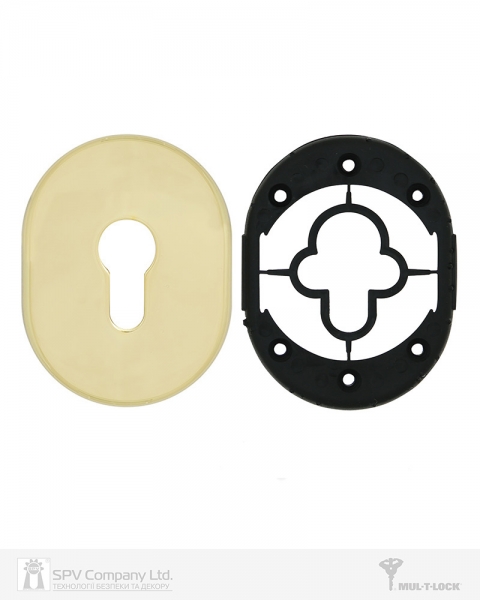 Щиток MUL-T-LOCK A630 DIN OVAL 40-50мм Латунь PVD 3клас BRIGHT BRASS PVD Без шторки-фото-2 Фото 2 - Щиток MUL-T-LOCK A630 DIN OVAL 40-50мм Латунь PVD 3клас BRIGHT BRASS PVD Без шторки.