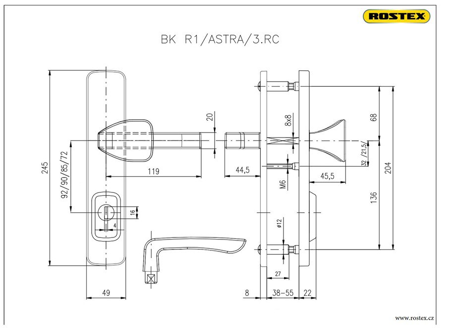 Фурнітура Захисна Rostex *astra R Mov-mov Din Plate 90мм Нерж.сталь_мат 22мм 38-55мм 3клас Astra Nerez_mat Комплект-фото-8 Фото 8 - Фурнітура Захисна Rostex *astra R Mov-mov Din Plate 90мм Нерж.сталь_мат 22мм 38-55мм 3клас Astra Nerez_mat Комплект.