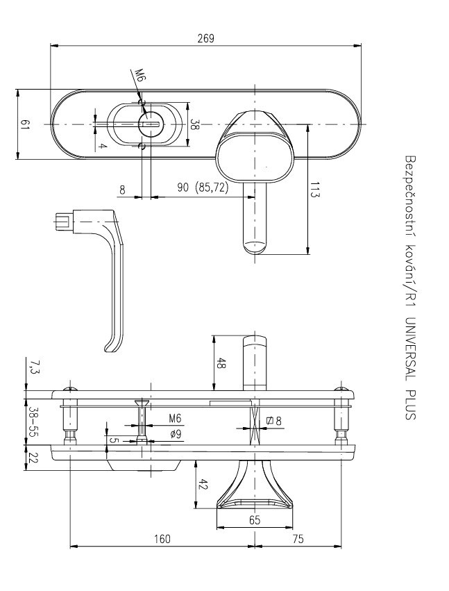 Фурнітура Захисна Rostex Universal R Fix-mov Din Plate 85мм Титан_pvd 22мм 38-55мм 3клас Ovalne/baryt Ti Комплект-фото-8 Фото 8 - Фурнітура Захисна Rostex Universal R Fix-mov Din Plate 85мм Титан_pvd 22мм 38-55мм 3клас Ovalne/baryt Ti Комплект.