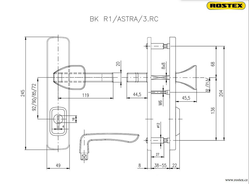 Фурнітура Захисна Rostex *rn1/rn4 Rn Mov-mov Din Plate 90мм Нерж.сталь_мат 22мм 38-55мм 3клас Mandelo Nerez_mat Комплект-фото-8 Фото 8 - Фурнітура Захисна Rostex *rn1/rn4 Rn Mov-mov Din Plate 90мм Нерж.сталь_мат 22мм 38-55мм 3клас Mandelo Nerez_mat Комплект.
