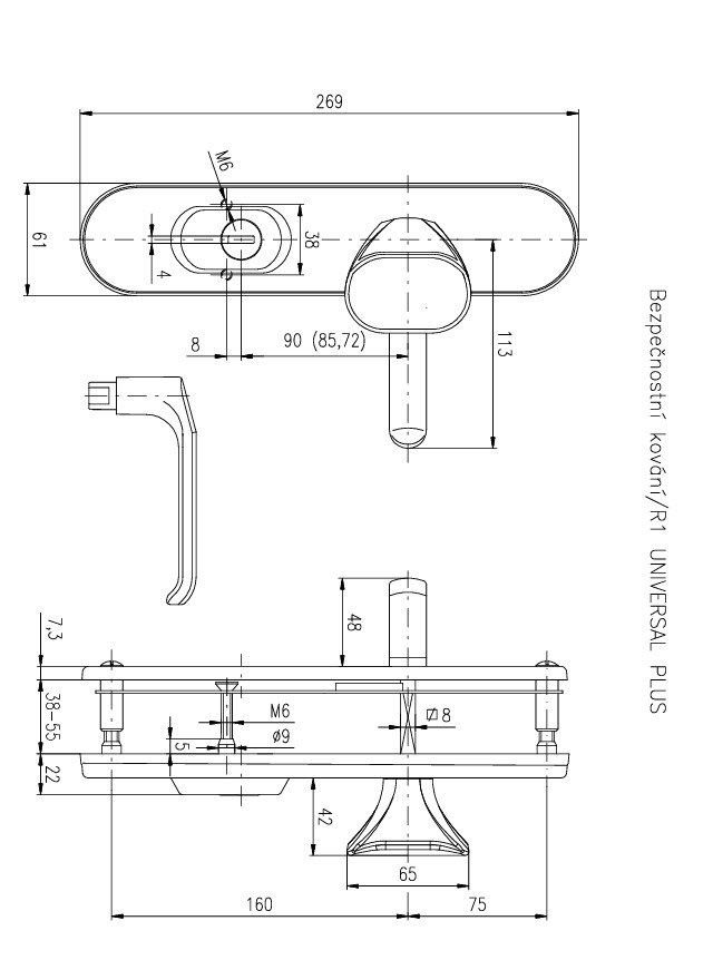 Фурнітура Захисна Rostex Universal R Mov-mov Din Plate 90мм Нерж.сталь_мат 22мм 38-55мм 3клас Baryt Nerez_mat Комплект-фото-8 Фото 8 - Фурнітура Захисна Rostex Universal R Mov-mov Din Plate 90мм Нерж.сталь_мат 22мм 38-55мм 3клас Baryt Nerez_mat Комплект.