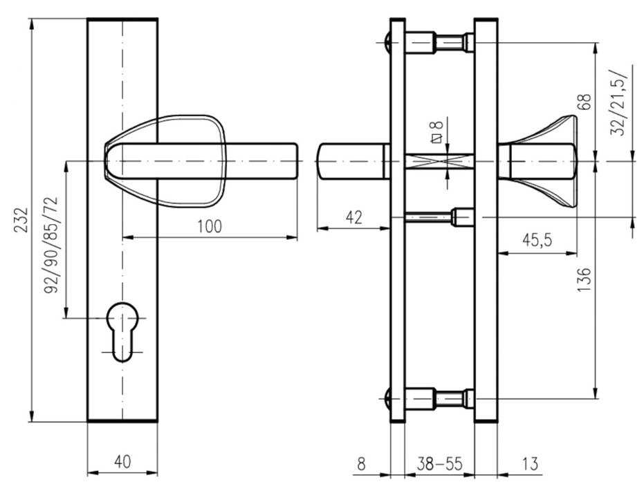 Фурнітура Захисна Rostex 807 R Mov-mov Pz Plate 85мм Фарба_коричнева_антік 38-55мм 3клас 804 Brown Комплект-фото-6 Фото 6 - Фурнітура Захисна Rostex 807 R Mov-mov Pz Plate 85мм Фарба_коричнева_антік 38-55мм 3клас 804 Brown Комплект.