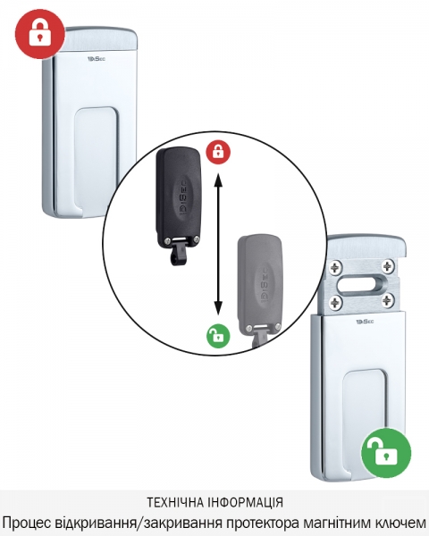 Протектор Disec Magnetic_3g Mg220mini Lever_key Oval chr 12мм Хром_полірований 3клас C 3key Km0p70 Зовнішній-фото-4 Фото 4 - Протектор Disec Magnetic_3g Mg220mini Lever_key Oval chr 12мм Хром_полірований 3клас C 3key Km0p70 Зовнішній.