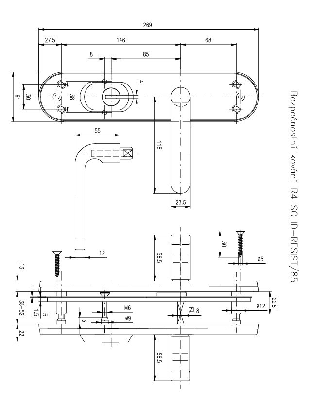 Фурнітура Захисна Rostex *solid-pro+ F Mov-mov Din Plate 85мм Нерж.сталь_мат 13мм 56-70мм 4клас Solid Nerez_mat Комплект-фото-10 Фото 10 - Фурнітура Захисна Rostex *solid-pro+ F Mov-mov Din Plate 85мм Нерж.сталь_мат 13мм 56-70мм 4клас Solid Nerez_mat Комплект.