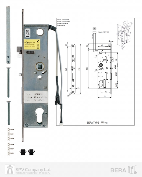 Замок электромеханический BERA SZLD92 ВЅ35мм 92мм FP22 SS T1/T4 DIN SOL 12V NC PANIC FUNCTION EI-фото-3 Фото 3 - Замок электромеханический BERA SZLD92 ВЅ35мм 92мм FP22 SS T1/T4 DIN SOL 12V NC PANIC FUNCTION EI.