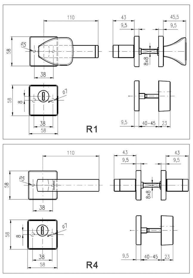Фурнітура Захисна Rostex *quadrum R/h Fix-mov Din Square Нерж.сталь_мат 23мм 38-45мм 3клас Hranate/treviso Nerez_mat Комплект-фото-9 Фото 9 - Фурнітура Захисна Rostex *quadrum R/h Fix-mov Din Square Нерж.сталь_мат 23мм 38-45мм 3клас Hranate/treviso Nerez_mat Комплект.