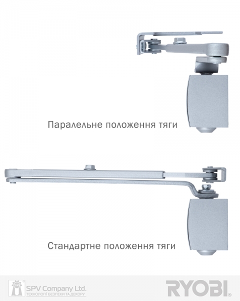 Доводчик накладной RYOBI 1200 D-1200P(U) SILVER BC UNIV ARM EN 2/3/4 80кг 1100мм-фото-7 Фото 7 - Доводчик накладной RYOBI 1200 D-1200P(U) SILVER BC UNIV ARM EN 2/3/4 80кг 1100мм.