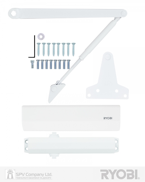 Доводчик накладной RYOBI 2000 D-2055V GLOSSY WHITE BC UNIV ARM EN 3/4/5 до 100кг 1250мм FIRE-фото-4 Фото 4 - Доводчик накладной RYOBI 2000 D-2055V GLOSSY WHITE BC UNIV ARM EN 3/4/5 до 100кг 1250мм FIRE.