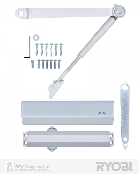 Дотягувач Накладний Ryobi 2550 Ds-2550 Silver Bc Std_ho_arm En_1-4 До_80кг 1100мм-фото-6 Фото 6 - Дотягувач Накладний Ryobi 2550 Ds-2550 Silver Bc Std_ho_arm En_1-4 До_80кг 1100мм.