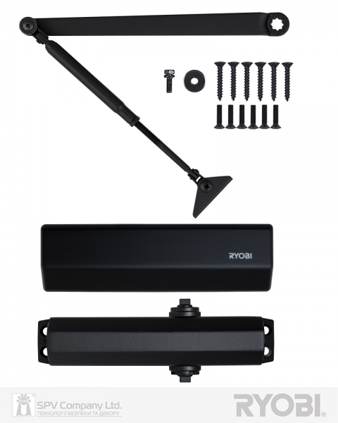 Доводчик накладной RYOBI *1500 D-1554 BLACK STD ARM EN 2/3/4 до 80кг 1100мм FIRE-фото-4 Фото 4 - Доводчик накладной RYOBI *1500 D-1554 BLACK STD ARM EN 2/3/4 до 80кг 1100мм FIRE.