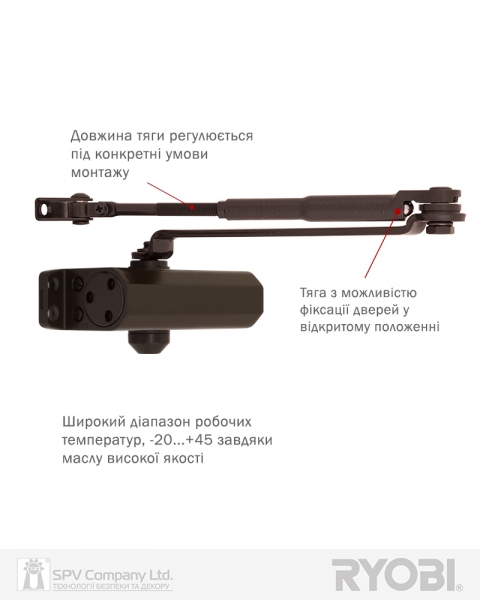 Доводчик накладной RYOBI *8800 8803 DARK BRONZE STD HO ARM EN 2/3 65кг 965мм-фото-10 Фото 10 - Доводчик накладной RYOBI *8800 8803 DARK BRONZE STD HO ARM EN 2/3 65кг 965мм.