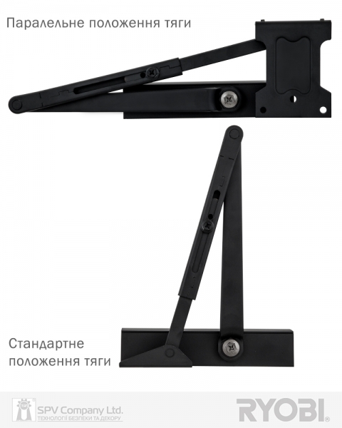 Доводчик накладной RYOBI 1200 D-1200P(U) BLACK UNIV ARM EN 2/3/4 80кг 1100мм-фото-9 Фото 9 - Доводчик накладной RYOBI 1200 D-1200P(U) BLACK UNIV ARM EN 2/3/4 80кг 1100мм.