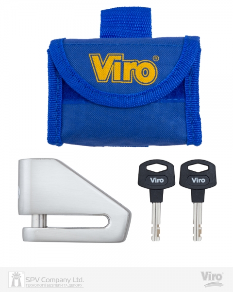 Замок VIRO MOTO STOPPER STAINLESS_STEEL 2KEY-фото-2 Фото 2 - Замок VIRO MOTO STOPPER STAINLESS_STEEL 2KEY.