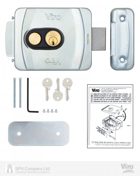 Замок электромеханический VIRO V9083.0793.P BS50/80мм T1/T2 12VAC NC CYL 3KEY GATE накладной, с кнопкой SS открывание внутрь-фото-6 Фото 6 - Замок электромеханический VIRO V9083.0793.P BS50/80мм T1/T2 12VAC NC CYL 3KEY GATE накладной, с кнопкой SS открывание внутрь.