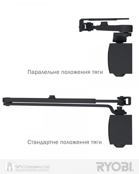 Дотягувач накладний RYOBI 1200 D-1200P(U) GREY_ANTHRACITE UNIV_ARM EN_2/3/4 80кг 1100мм FIRE-фото-4 Фото 4 - Дотягувач накладний RYOBI 1200 D-1200P(U) GREY_ANTHRACITE UNIV_ARM EN_2/3/4 80кг 1100мм FIRE.