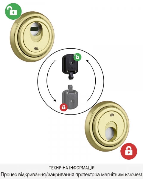 Протектор Disec Magnetic_3g 3g2mm Din Round 25мм Латунь_pvd 2 3key Km0p3g Зовнішній-фото-6 Фото 6 - Протектор Disec Magnetic_3g 3g2mm Din Round 25мм Латунь_pvd 2 3key Km0p3g Зовнішній.