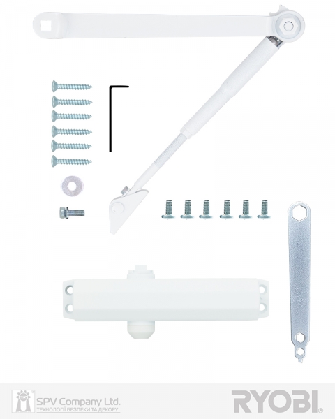 Доводчик накладной RYOBI *1500 DS-1504 GLOSSY WHITE STD HO ARM EN 2/3/4 до 80кг 1100мм-фото-8 Фото 8 - Доводчик накладной RYOBI *1500 DS-1504 GLOSSY WHITE STD HO ARM EN 2/3/4 до 80кг 1100мм.