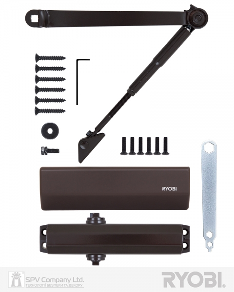 Доводчик накладной RYOBI *1500 DS-1554 DARK BRONZE STD HO ARM EN 2/3/4 до 80кг 1100мм-фото-6 Фото 6 - Доводчик накладной RYOBI *1500 DS-1554 DARK BRONZE STD HO ARM EN 2/3/4 до 80кг 1100мм.