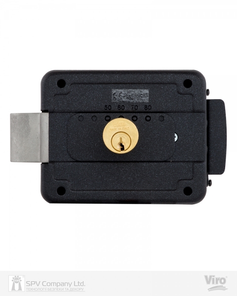 Замок электромеханический VIRO V9083.0794P BS50/80мм T1/T2 12VAC NC CYL 3KEY GATE накладной, с кнопкой BLACK открывание внутрь-фото-6 Фото 6 - Замок электромеханический VIRO V9083.0794P BS50/80мм T1/T2 12VAC NC CYL 3KEY GATE накладной, с кнопкой BLACK открывание внутрь.