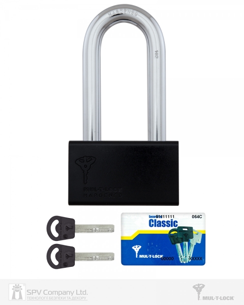 Замок висячий MUL-T-LOCK M16/C3 CLASSIC 064 2KEY ARC_BLACK R_shackle 102мм 15,8мм PB-фото-4 Фото 4 - Замок висячий MUL-T-LOCK M16/C3 CLASSIC 064 2KEY ARC_BLACK R_shackle 102мм 15,8мм PB.