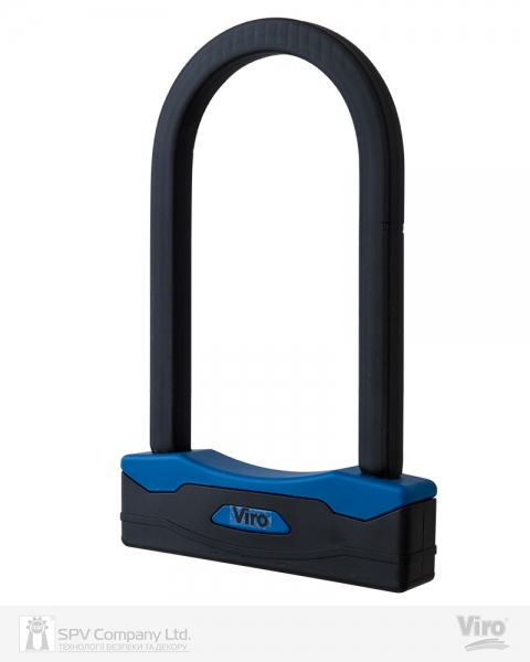 Замок VIRO MOTO SEZIONE BLACK 2KEY 180мм-фото-1 Фото 1 - Замок VIRO MOTO SEZIONE BLACK 2KEY 180мм.