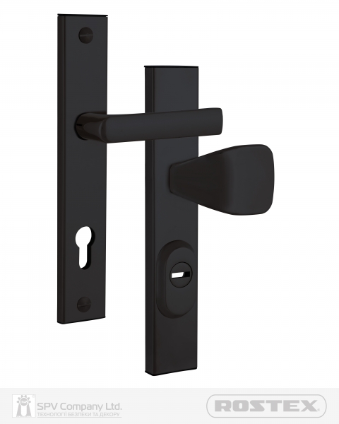Фурнітура захисна ROSTEX R1/R4 R fix-mov DIN PLATE 85мм Фарба_чорна 22мм 38-55мм 3клас Hranate/804 BLACK_MAT Комплект-фото-1 Фото 1 - Фурнітура захисна ROSTEX R1/R4 R fix-mov DIN PLATE 85мм Фарба_чорна 22мм 38-55мм 3клас Hranate/804 BLACK_MAT Комплект.