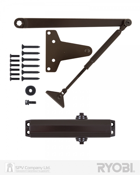Доводчик накладной RYOBI *1500 D-1504 DARK BRONZE UNIV ARM EN 2/3/4 до 80кг 1100мм FIRE-фото-6 Фото 6 - Доводчик накладной RYOBI *1500 D-1504 DARK BRONZE UNIV ARM EN 2/3/4 до 80кг 1100мм FIRE.