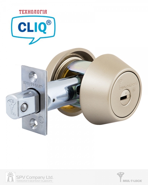 Замок Врізний Mul-t-lock 1-way Dead_bolt Hercular Univ Satin_nickel Bs60/70мм Interactive+ Cliq M/s Gamma Left Wood_door Sp-фото-1 Фото 1 - Замок Врізний Mul-t-lock 1-way Dead_bolt Hercular Univ Satin_nickel Bs60/70мм Interactive+ Cliq M/s Gamma Left Wood_door Sp.