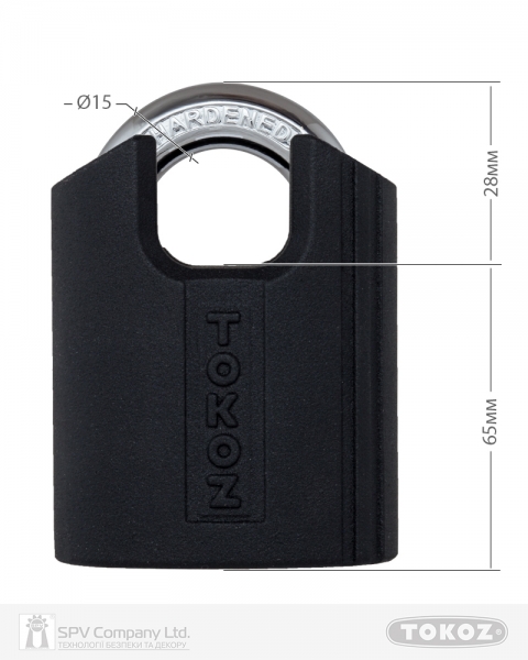 Замок висячий TOKOZ PLUTO G50 GUARD 3KEY TK5 M NR shackle 15,5 мм 10мм BLISTER-фото-3 Фото 3 - Замок висячий TOKOZ PLUTO G50 GUARD 3KEY TK5 M NR shackle 15,5 мм 10мм BLISTER.